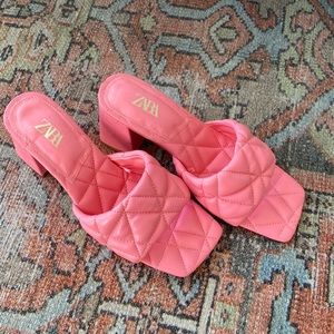 Hot pink sandal heels